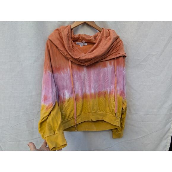 YFB Young Fabulous & Broke Women's Sunset Ombre Cowl Neck Hooded Sweater Size S - Picture 2 of 9